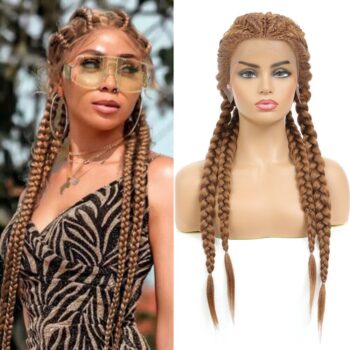 Perruque Synthétique à Tresses Africaines Style Rastas - Couleur Noir - Neuve Avec étiquettes