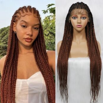 Perruque tresses collés acajou Kiya