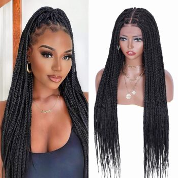 Perruque tresse noire Némésis