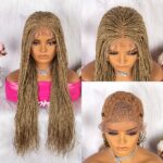 Perruque tresses vanille fines blonde Aya