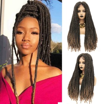 Perruque dreadlocks ombré miel avec raie au milieu, Jahia