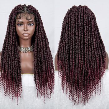 Perruque tresse triangle grosses vanilles acajou, Melitta