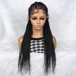 Perruque tresse collées avec queue de cheval noire, Ciara