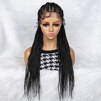 Perruque tresse collées avec queue de cheval noire, Ciara