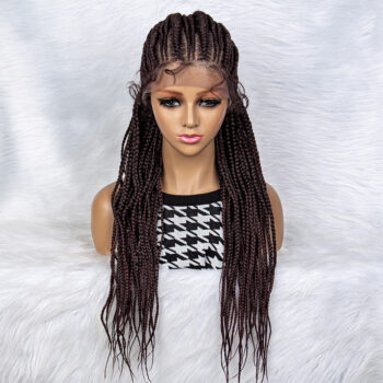 Perruque tresse collées avec queue de cheval Acajou, Ciara