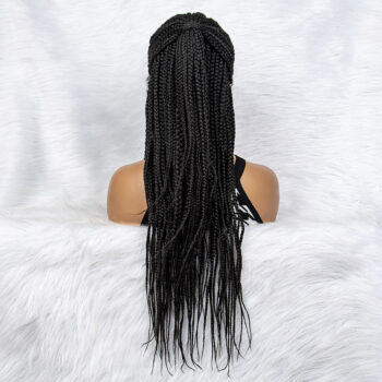 Perruque tresse collées avec queue de cheval noire, Ciara