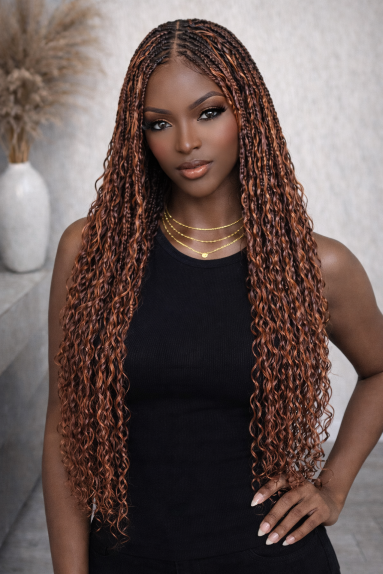 Perruque tresse boho braids ombré 28 pouces 360 full