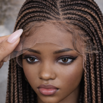 Perruque tresses collées Cornrow caramel closure13x4 30 pouces