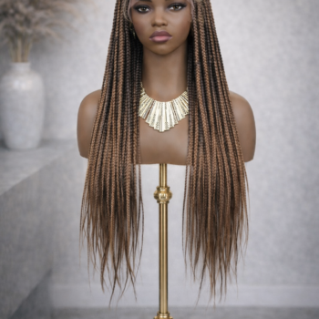 Perruque tresses collées Cornrow caramel closure13x4 30 pouces
