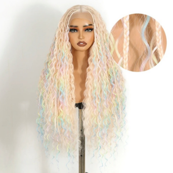 Perruque tresse boho braids blonde closure 13X4