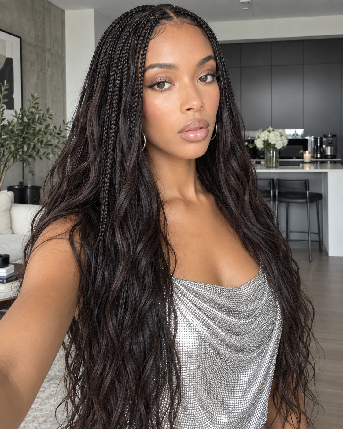 Zoë Kravitz Braids : boho braids devant + tissage à l’arrière