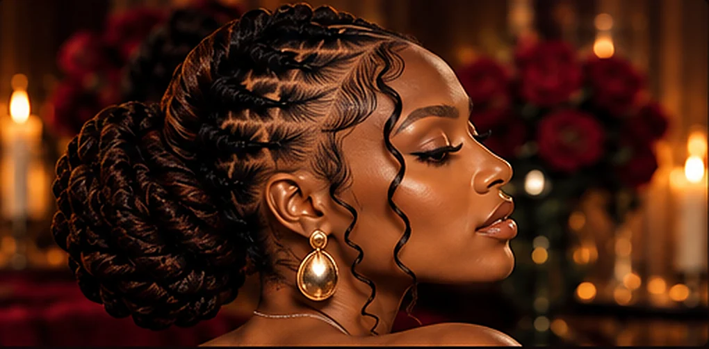 Barrel Twist femme : détail des torsades plaquées, raies régulières et chignon tressé