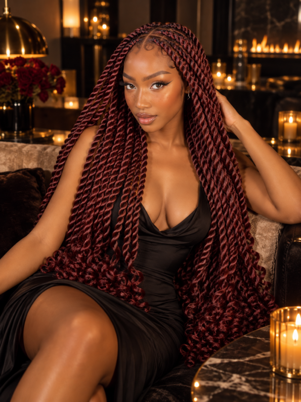 Box Senegalese Twists Jumbo - Bordeaux – Bas du dos